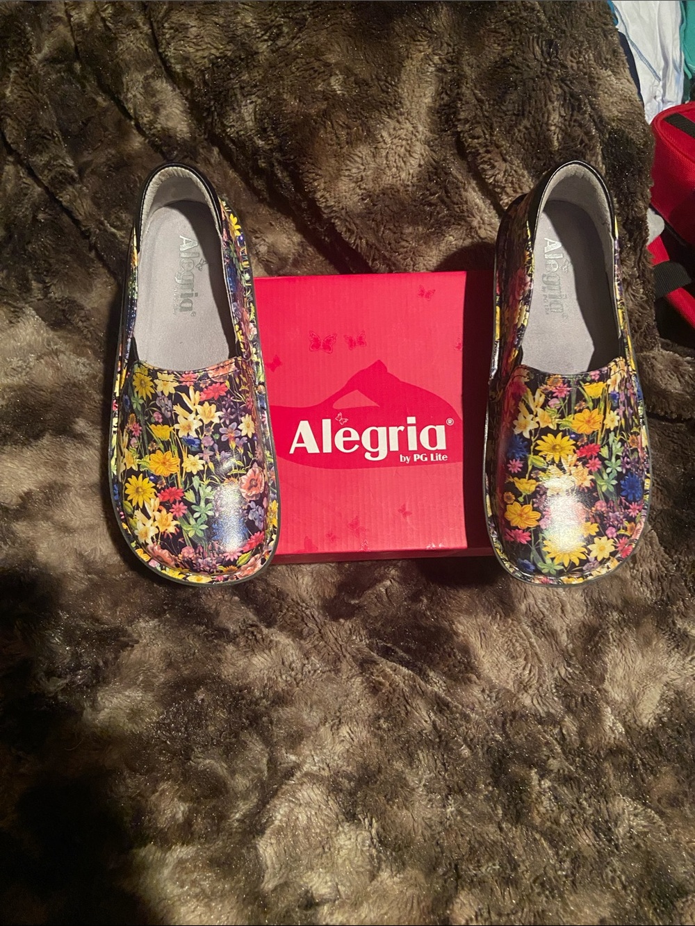 Alegria Black Floral Slip-On Clogs - Picture 10 of 13